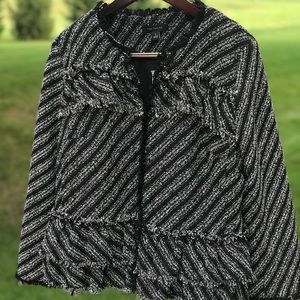 Ann Taylor NWT Size 12 Lined Jacket Black & White